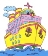 Детские картинки корабль в море, с парусами